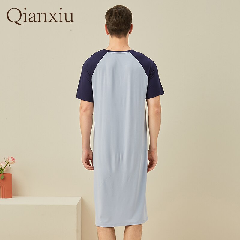 Summer Bamboo Fiber Home Sleepskirt Comfy Loose Men Sleepskirt 212121