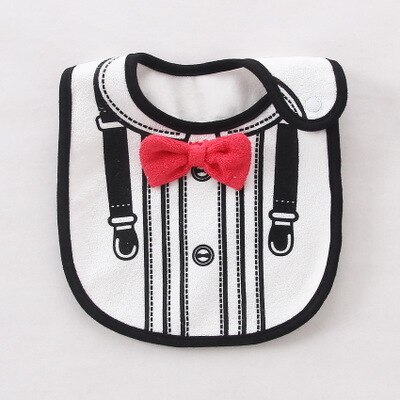 Baby Bibs Waterproof Wet Wipes Removable Babys Tuxedo Kids Dinner Feeding Bib Saliva Towel Tie Gentleman Child Red Bow Feeding: model-4