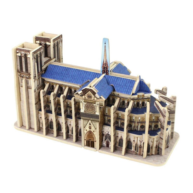 Diy Hout 3D Puzzel Speelgoed London Tower Bridge Puzzel 3D Modellen Educatief Speelgoed Kinderen Speelgoed Gebouw Model: Paris Notre Dame