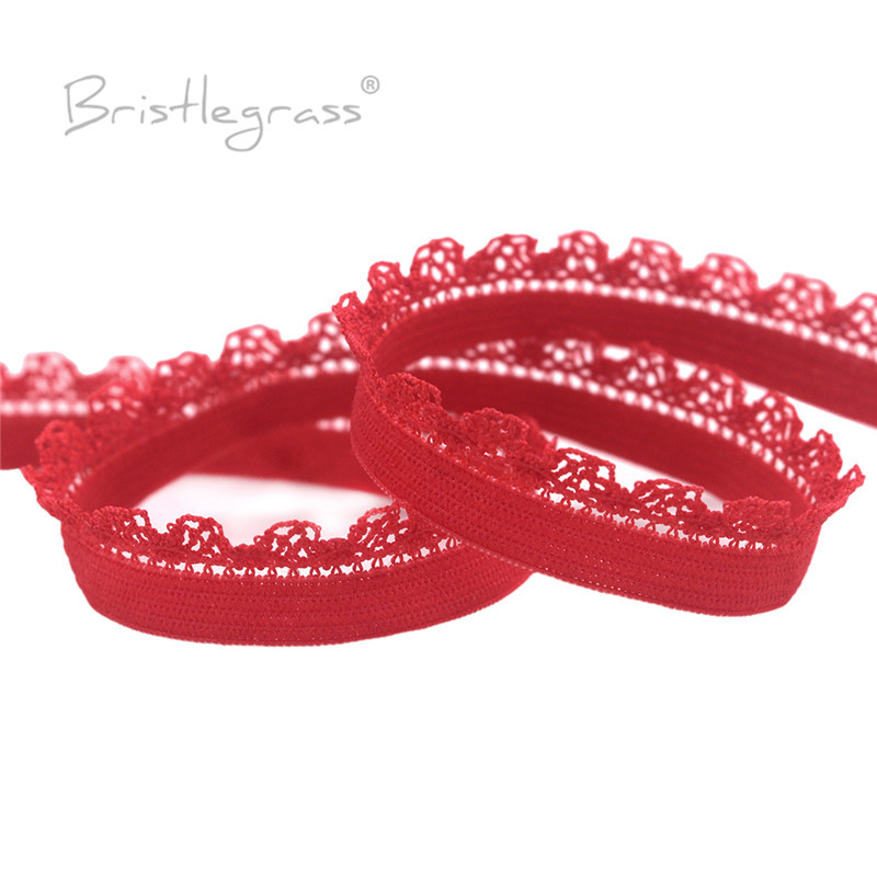 BRISTLEGRASS 2 5 10 Yard 3/8 "10mm Picot pętli Frilly koronki wykończenia gumki dekoracyjne elastan zespoły pałąk bielizna sztuka szycia: XS / Lawenda