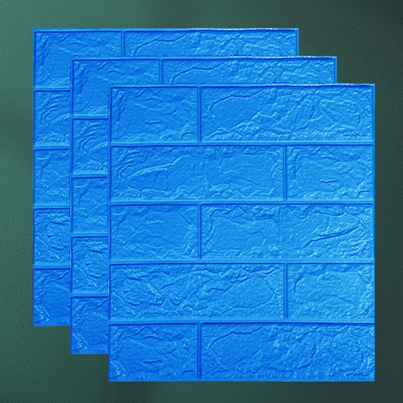 15/30pcs 3D Brick Wall Sticker Self-Adhesive DIY Waterproof Foam Wallpaper For Room Kitchen Roof Ceiling Background Wall Decals: blue / 35x38.5cmx15pcs