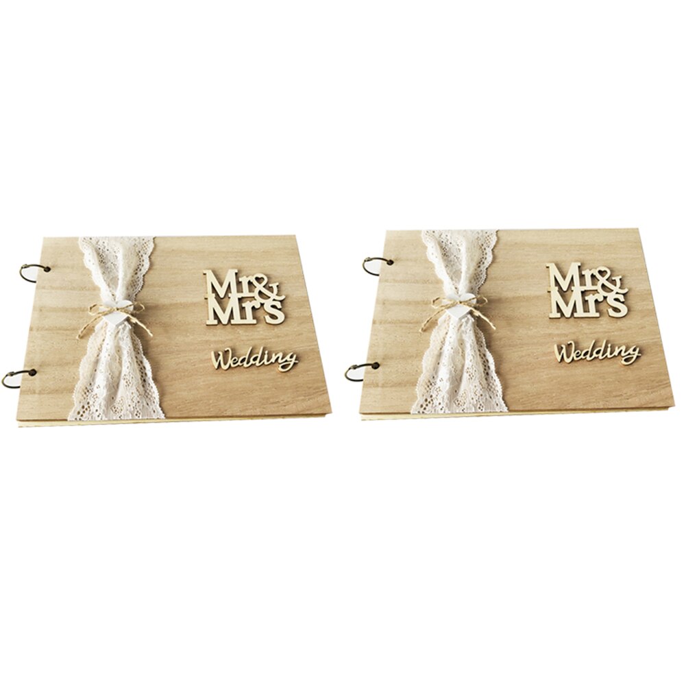 Rustic Wedding Guest Book DIY Engraved Mr Mrs Sign Guestbook Rustic Wedding Birthday Festive Party Supplies Check-In Case