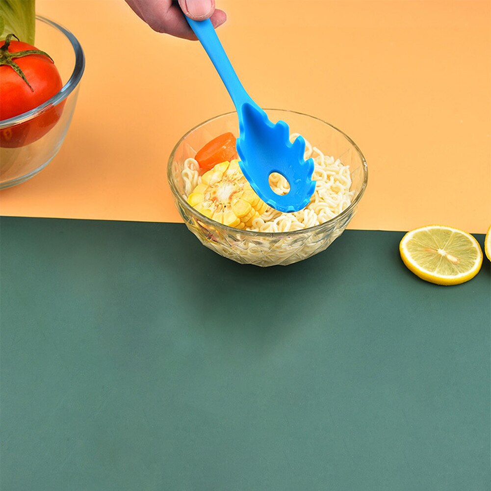Spoon Heat Resistant Noodle Pasta Fork Home Kitchen Cooking Tool Soft Silicone Long Handle Practical Mini Portable Ergonomic
