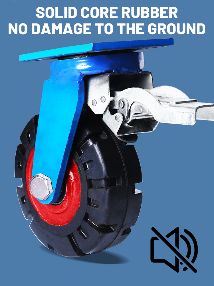 6/8/10/12inch Caster Wheels Furniture Caster Soft Rubber Universal Wheel Swivel Caster Roller Wheel