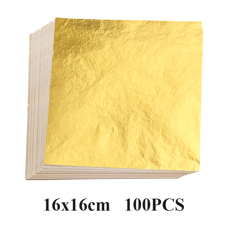 100 Foglie Oro Finto 8x8.5cm - Per Doratura Artigianato E - Foto 3