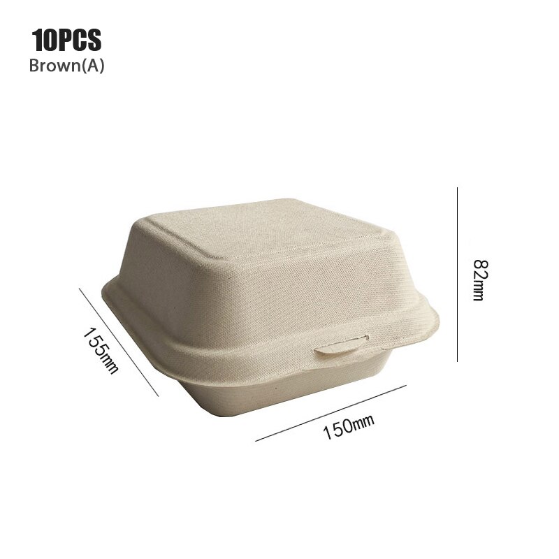 10PCS Disposable Bento Lunch Box Baking Cake Food Containers Dessert Bento Box Disposable Food Containers Disposable: BA