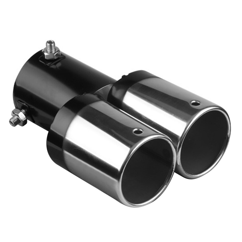 Burnt Blue Car Exhaust Tip 2 Outlet Slant Cut Stainless Steel Muffler Universal Easily Installation Personal Car Elements: B