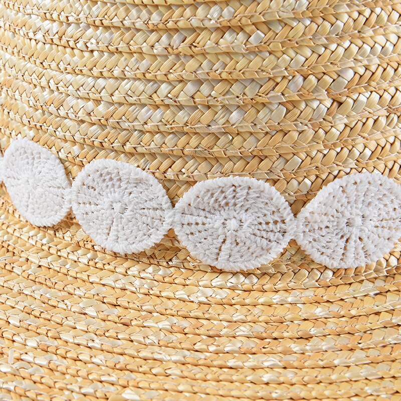 USPOP – chapeau de soleil en paille de blé naturel pour femmes, chapeau de plage à large bord, pare-soleil d'été