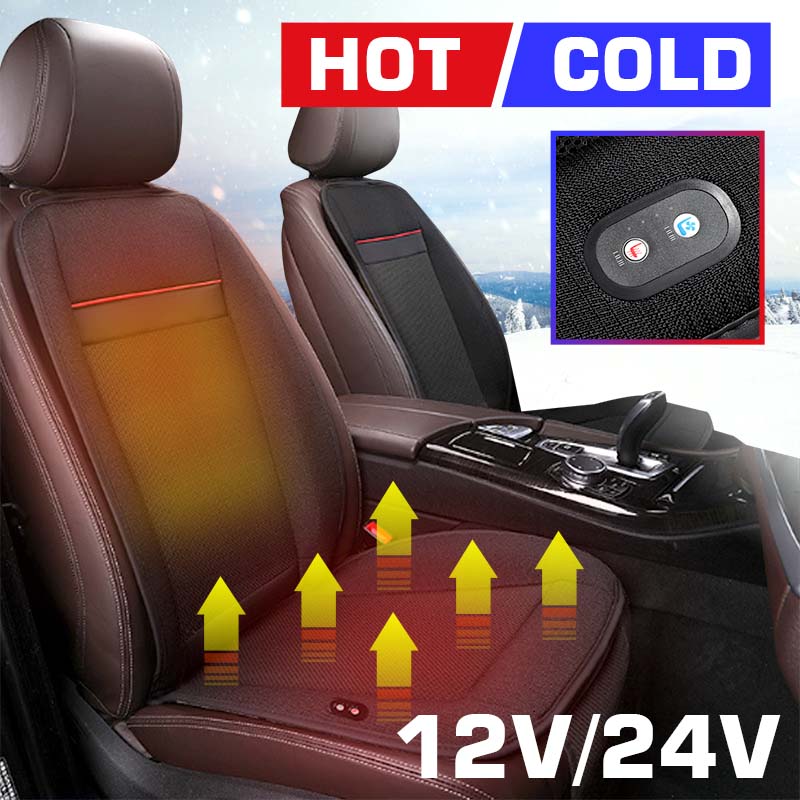 12V Zomer Winter Elektrische Auto Zitkussen Cover Pad Warm Koud Cool Cooling Airconditioning Ademend 1 Fan cooler Heater