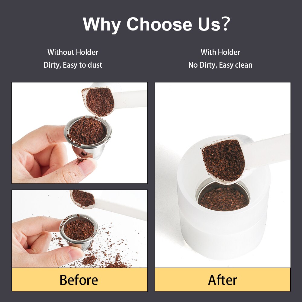 ICafilas Kaffee Werkzeuge Zubehör, Dosierung Ring Für Nespresso Kaffee Kapseln, Schnelle Kontrolle, PP Lebensmittel Klasse Material