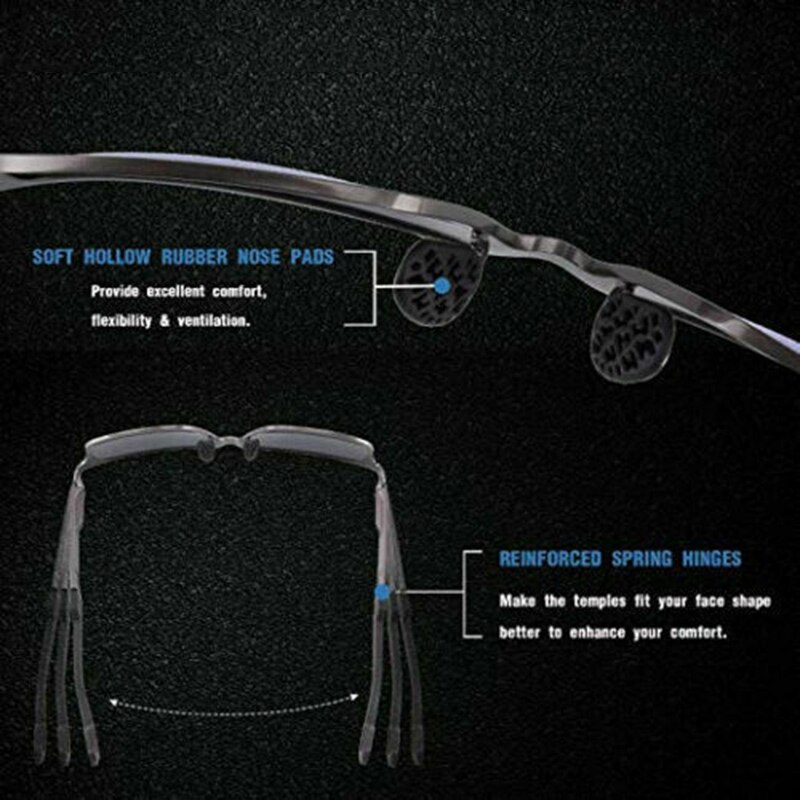 Man Sunglasses Metal Frame Blue Man Goggle HD Polarization Car Interior Accessories Blue