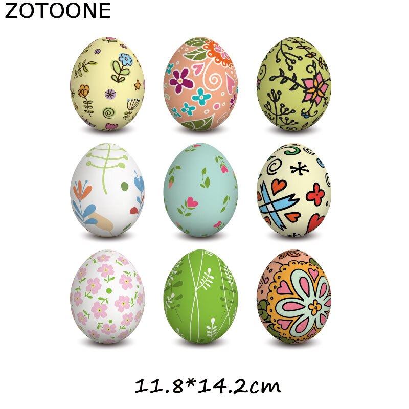 Zotoone Gelukkig Paashaas Eieren Iron On Transfer Patches Voor Kleding Een-Niveau Wasbare Diy Decoratie Print Door huishoudelijke C: WHITE