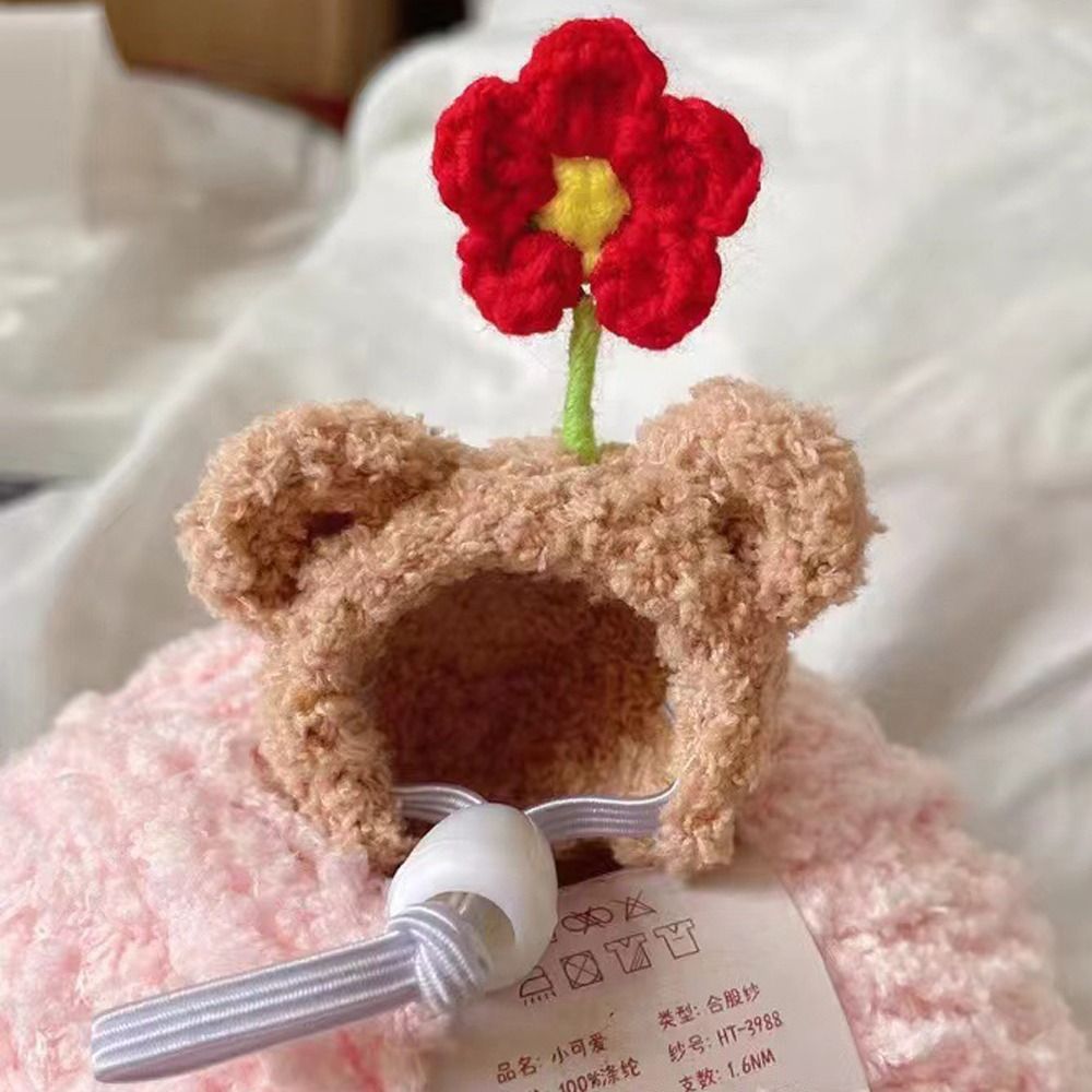 Akcesoria dla lalek Pluszowa czapka dla chomika Ręcznie szydełkowana mini bawełniana czapka dla lalek DIY Urocza czapka dla lalek Zabawka dla dziewczynki: zielone światło