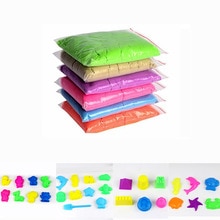 300g Dynamische Zand Gepresenteerd Zes Mallen Pluizige met Gereedschap Dynamische Magic Strand Ruimte Zand Speelgoed voor Kinderen Anti Stress speelgoed