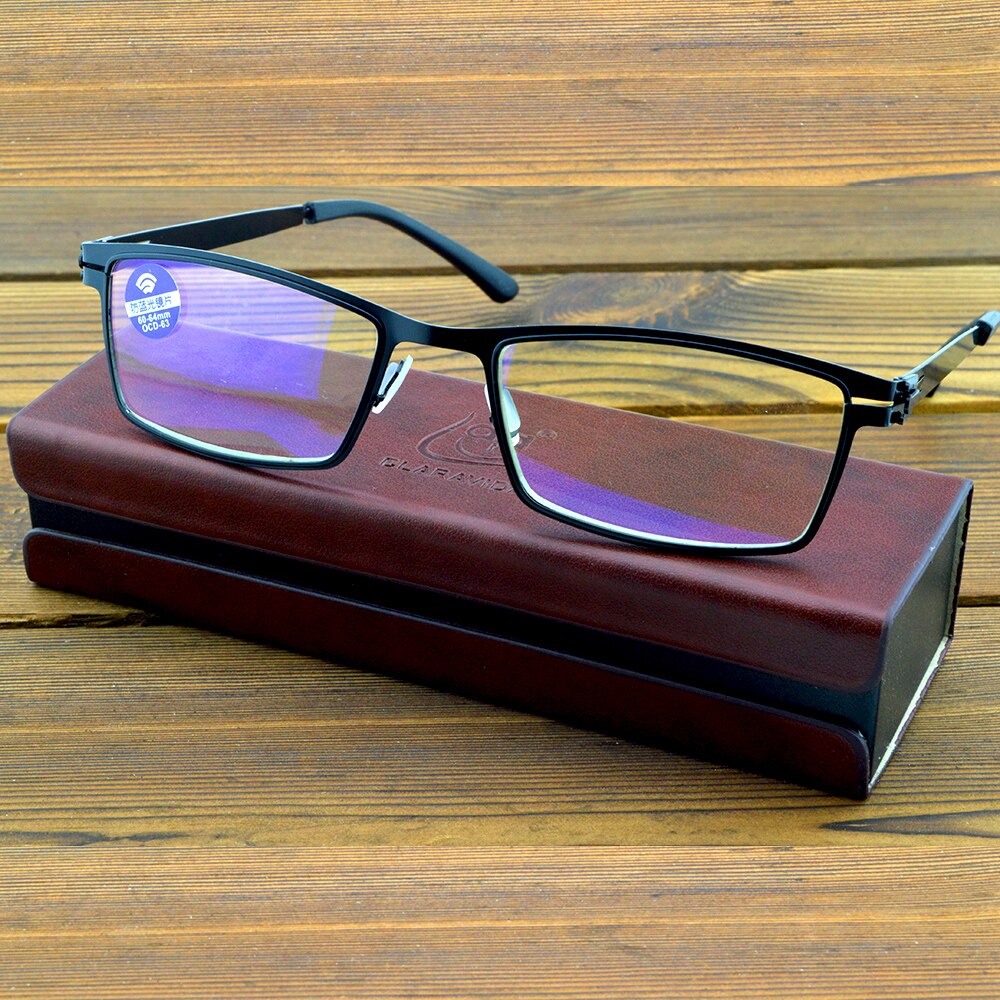 Aleación de titanio sin tornillos y juntas de soldadura, gafas de lectura de + 0,75 + 1 + 1,25 + 1,5 + 1,75 + 2 + 2,5 + 2,75 A + 4, Incluye funda de PU