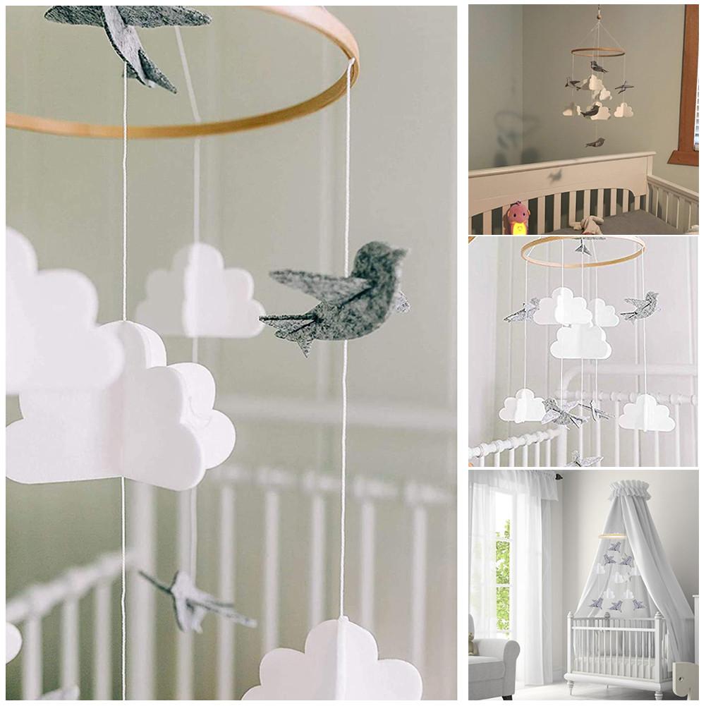 1 PCS Baby Crib Felt Ball Mobile Rattle Infant Cot Wind Chime Bed Bird Bell Toys