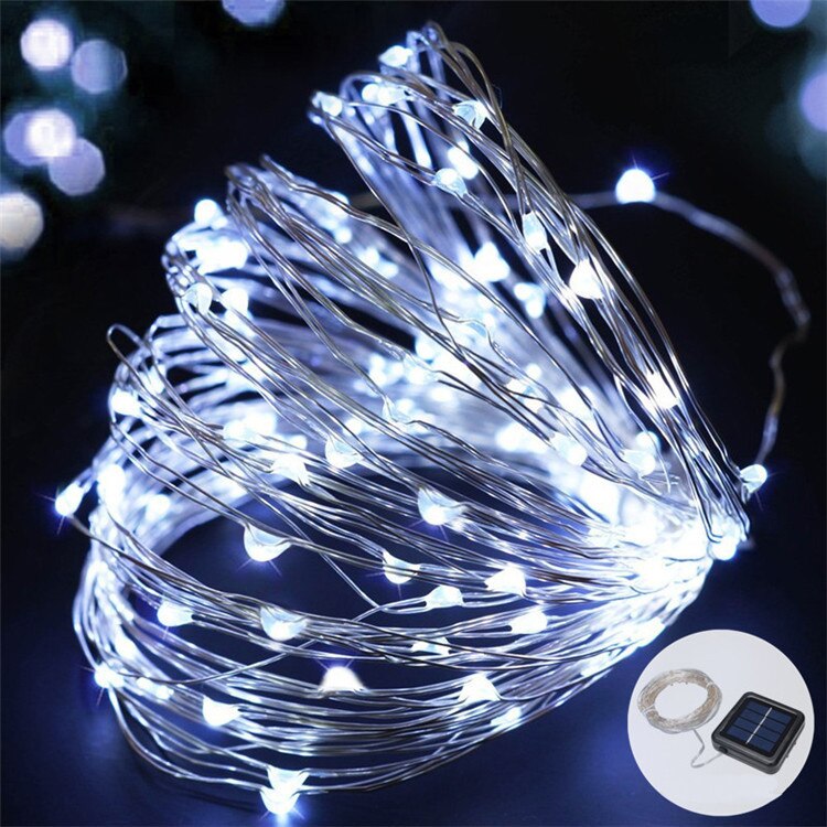 Outdoor Solar String Fairy Lights Christmas Garland Solar Power Lamp Year Decoration Light