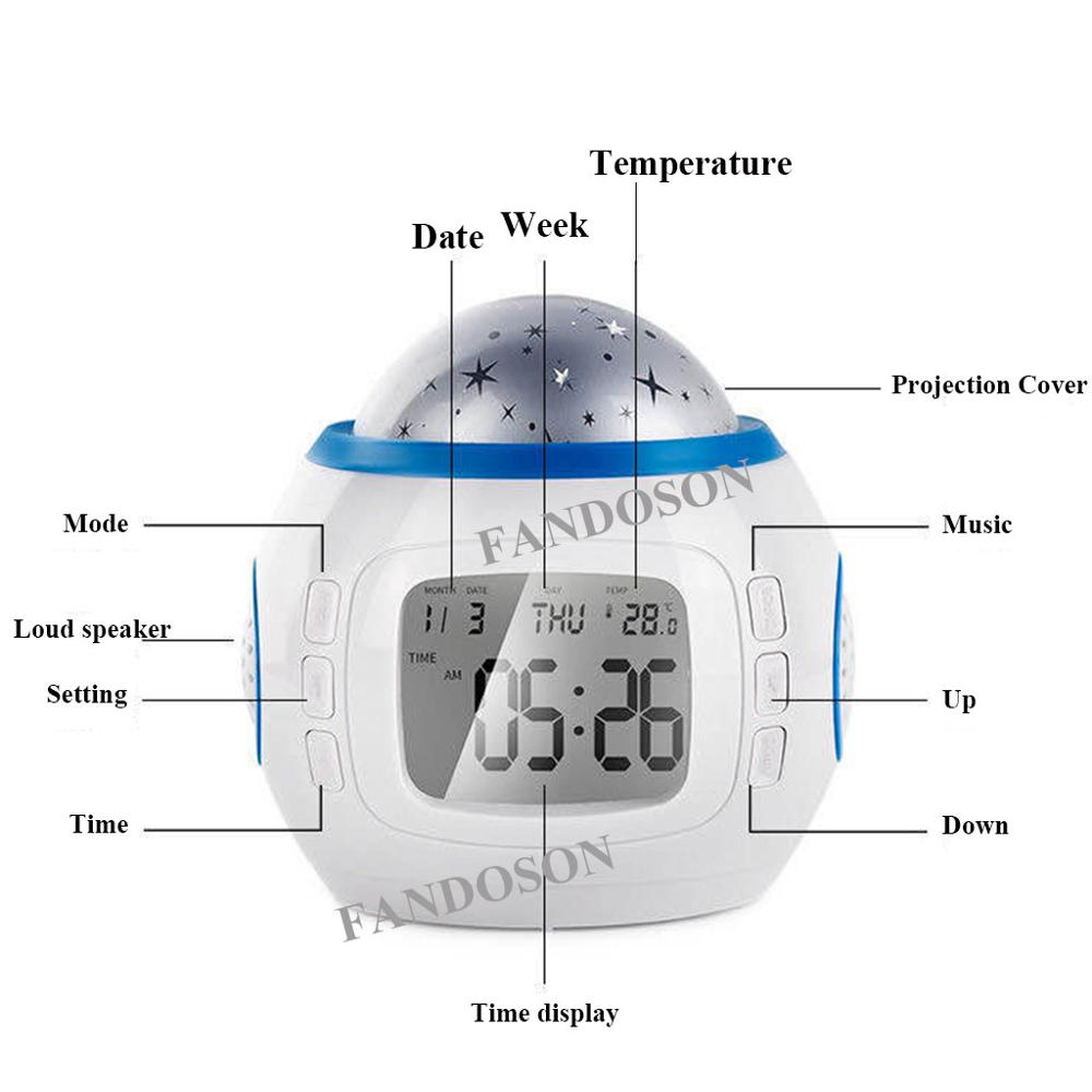 Led Digitale Kleurrijke Projectie Wekker Met Nachtlampje Ster Lamp Voor Baby Kamer Kinderen Nachtlampje Xmas