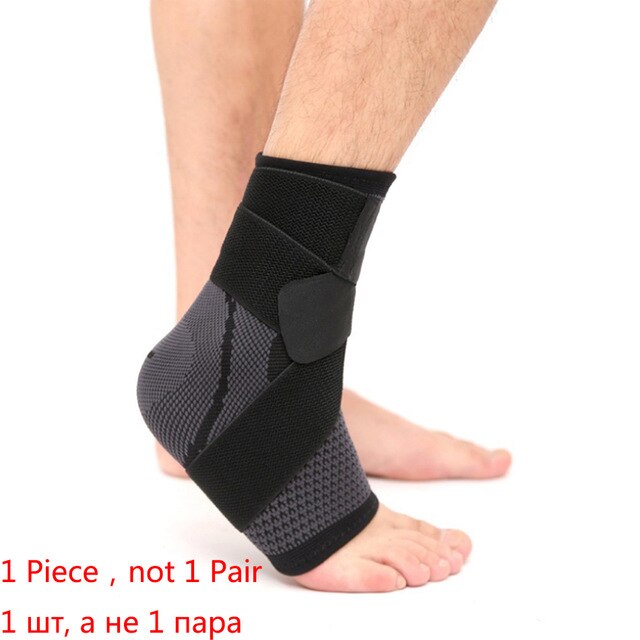 1PC 3D Ginásio de Esportes de Apoio Tornozelo Pressurizado Apoio para o Punho Badminton Ankle Brace Protector com Alça Cinto Elástico de Fitness 2020: gray / M