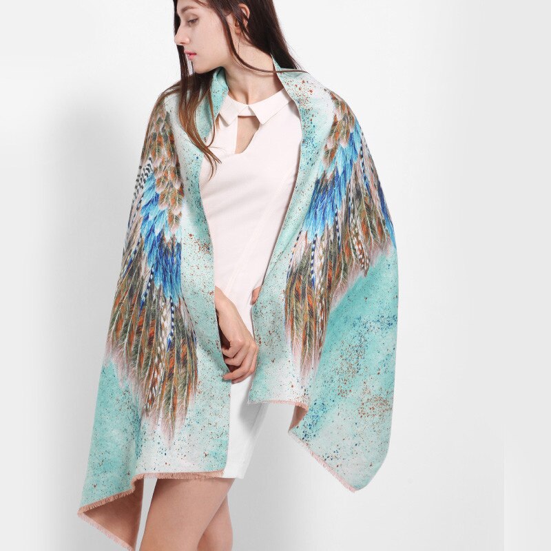 YILIAN Brand YILIAN Brand Animal Wing Shawl Cashmere Novelty Scarf For Women Top Fashionable Green color LA081: Default Title