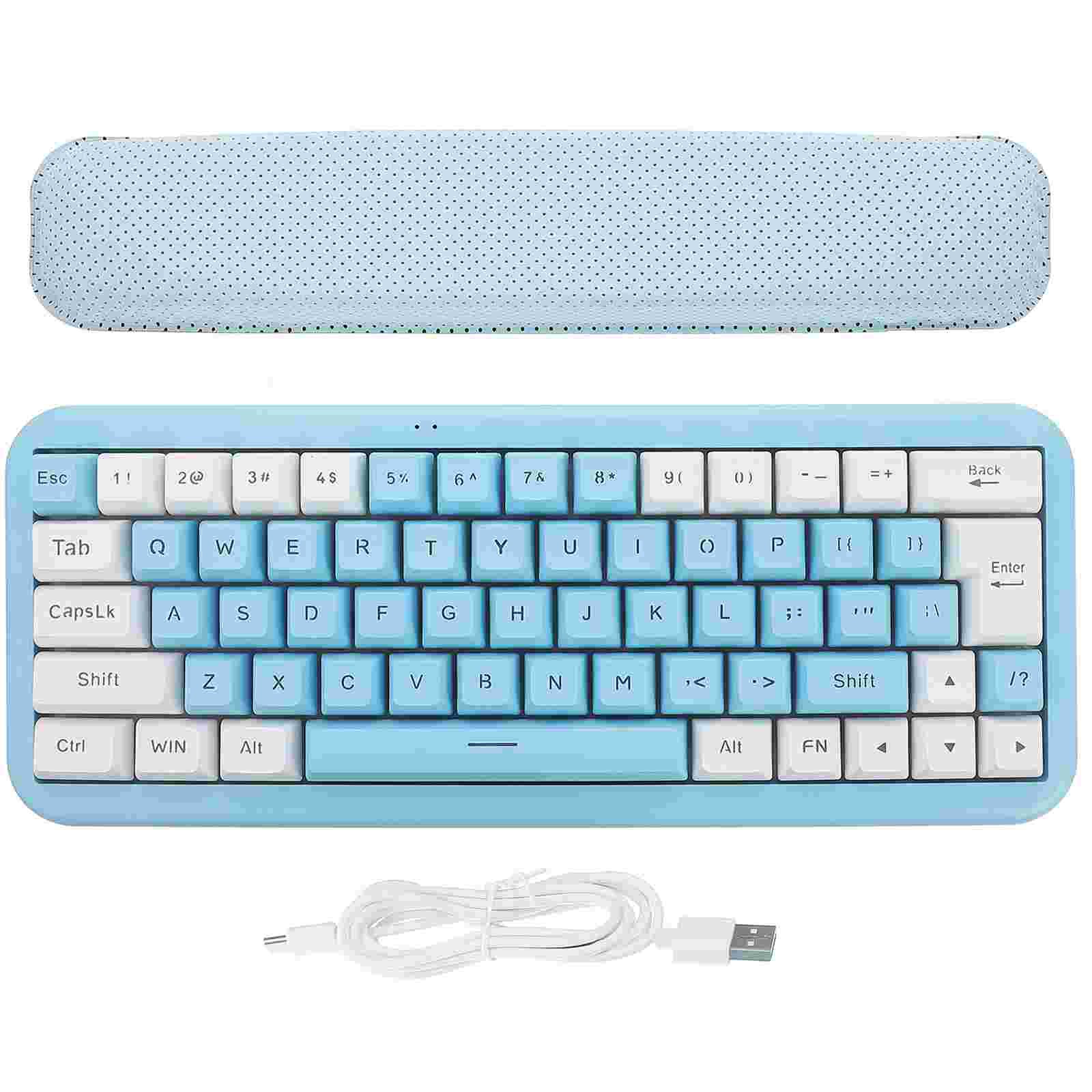 Wireless Computer Keyboard RGB Membrane Keyboard 63-key for Laptop Computer: Default Title