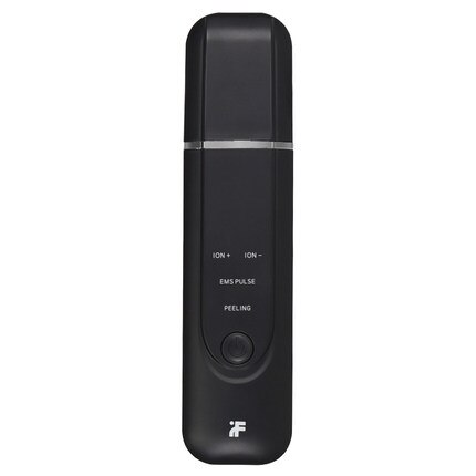 Inface-Depurador ultrasónico de iones para piel, pala exfoliante, elimina arrugas y puntos negros, instrumento limpiador de poros faciales: Black