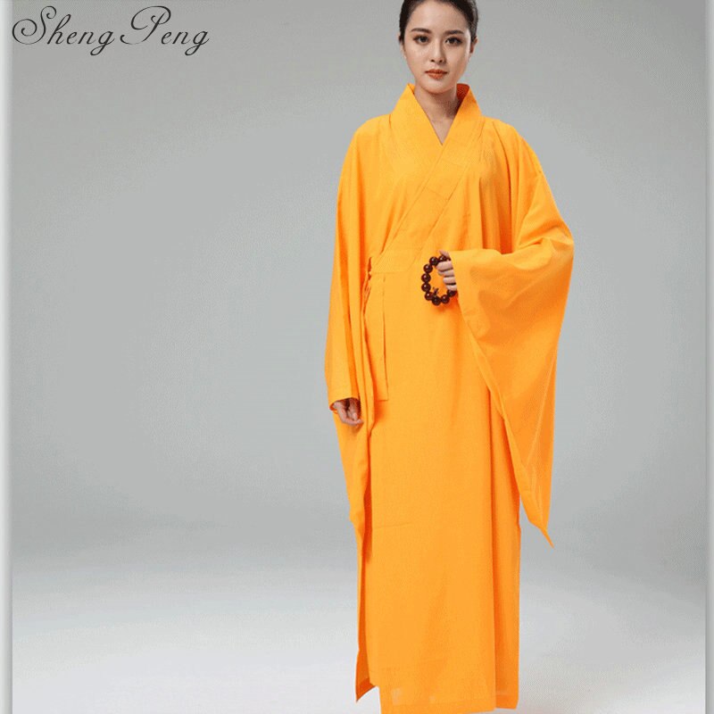 Túnicas de monje budista, ropa de monje budista para mujer, ropa de monje shaolin Q267: 2 / 4XL