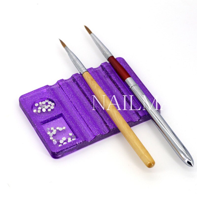 1pc nagelkunst acryl penselen houder kristal acryl display stand rust gereedschap voor uv gel pen nagel gereedschap