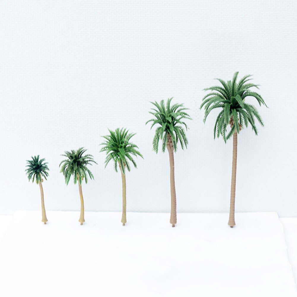 10Pcs Mini Artificial Coconut Palm Trees Model DIY Landscape Layout Accessory Simulation Trees Pretend Toys For Your Babies