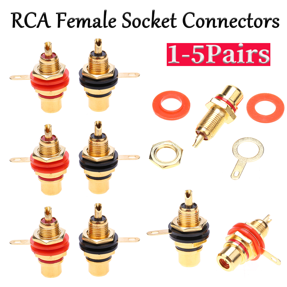 1-5 Paare rca Buchsen stecker Chassis Tafel montieren Adapter Audio- Stecker Mini Zink legierung Vergoldung Audio- Terminal Stecker