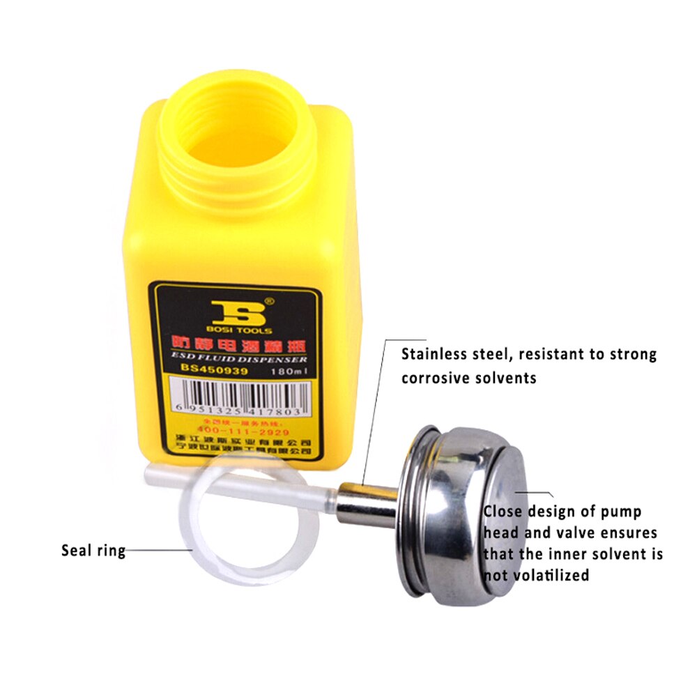 Bosi 180ml dissipatieve esd beschermende fles alcohol fles