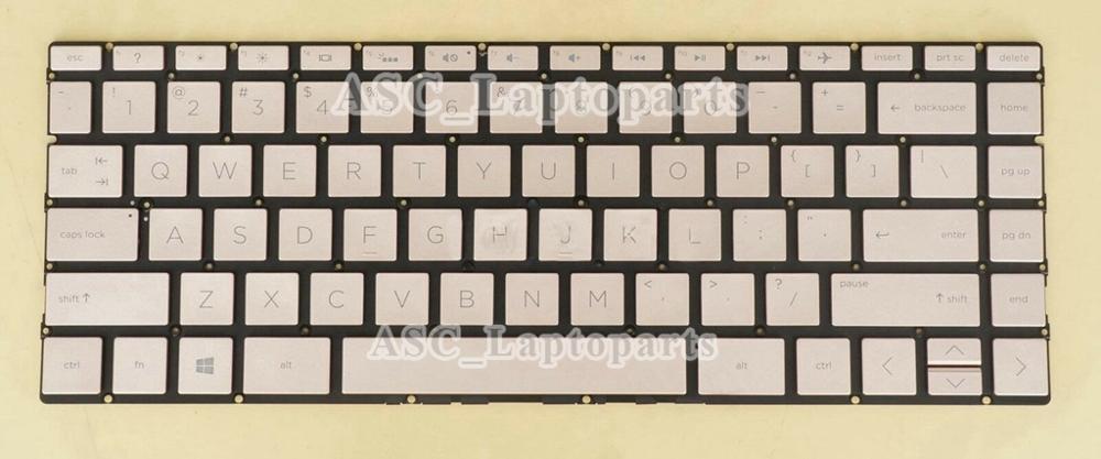 US English QWERTY Keyboard for HP ENVY x360 13-ag0000 13m-ag0000 13z-ag000 13m-ag0001dx 13m-ag0002dx , BACKLIT: Gold