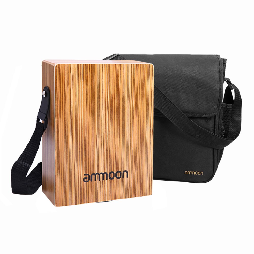 Cajon De Voyage Portable – Tambour à Main Bois Zèbre – Avec Sangle Et Sac De Transport