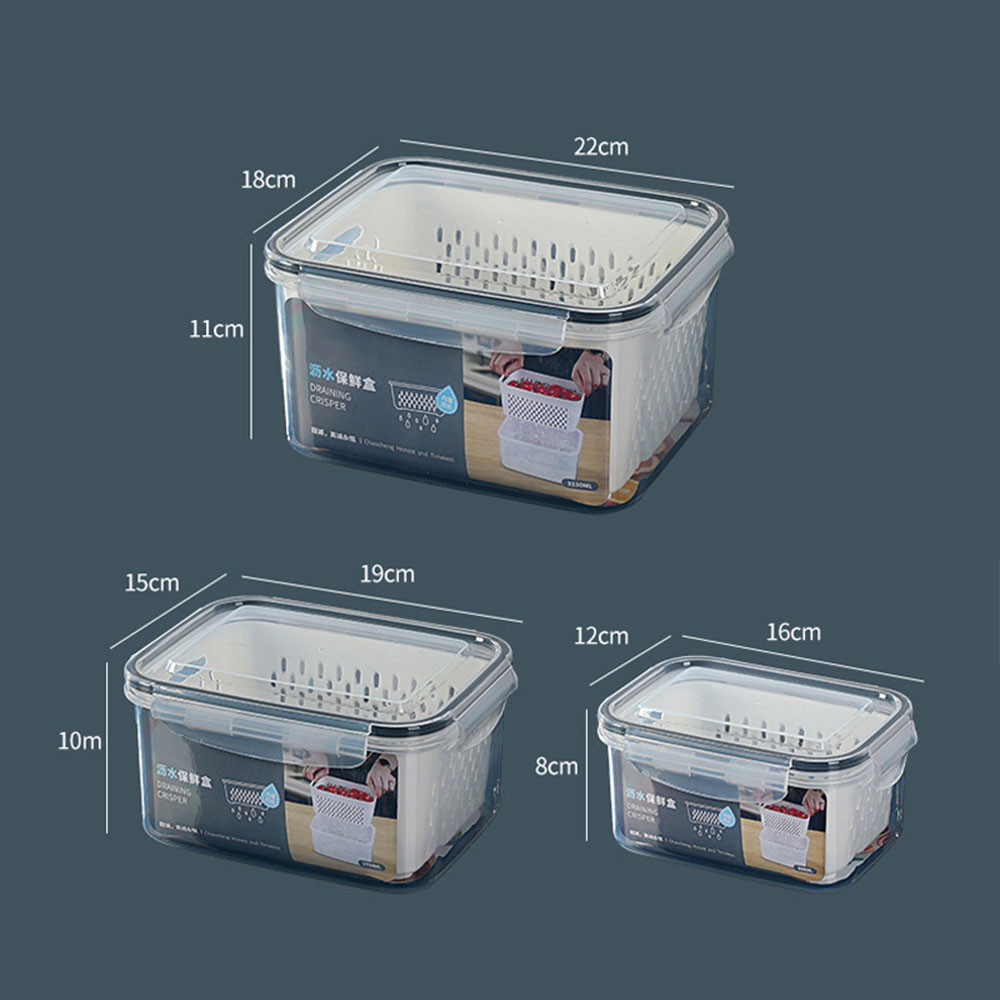 Égouttoir à légumes et fruits, boîte de rangement de cuisine, réfrigérateur pour garder au frais, bac à légumes et fruits, panier en plastique multifonctionnel