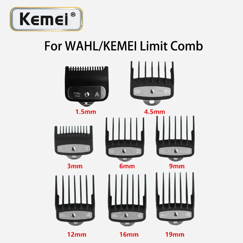 Kemei Hair Clipper Limit Comb for KM-1990 Hair Clipper Limit Guide Comb for Wahl Universal Barber Guide Comb Clipper Limit Combs: Orange