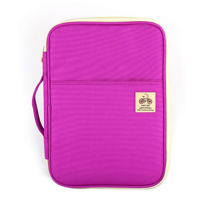 A4 Bestandsmap Document Organizer Padfolio Multifunctionele Case Voor Ipad Tas Office Filing Aktetas Producten Opslag Briefpapier: Purple