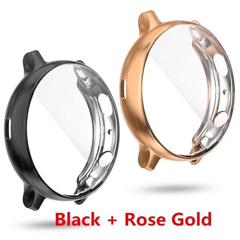 Ochraniacz ekranu 2w1 + pokrowiec do zegarka Huawei gt3 gt 2 42mm osłona zderzaka HD pełna osłona ekranu Coque: Black and Rose Gold / GT 3 42mm