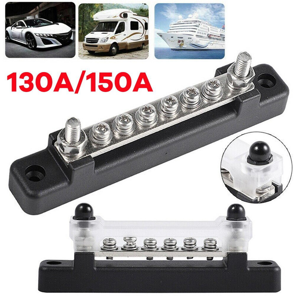 12v terminal samleskinne med gjennomsiktig deksel 130a ac / 150a dc strømfordeling for bilbåt marine caravan rv terminalblokk
