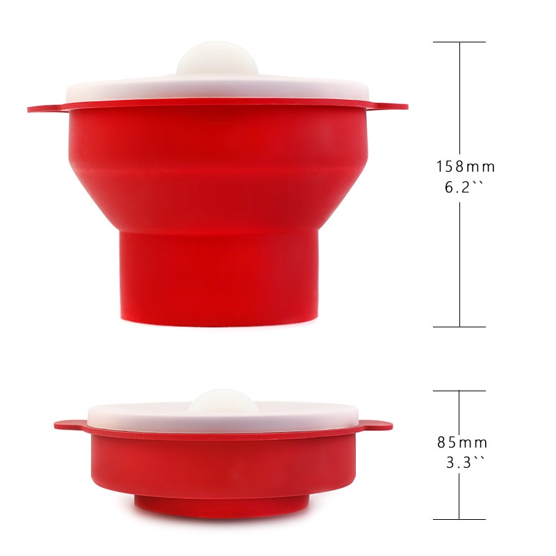 Silicone Microwave Popcorn Bowl Folding Popcorn Maker Bucket Popcorn Maker Container Contenedores de palomitas de maiz silicona