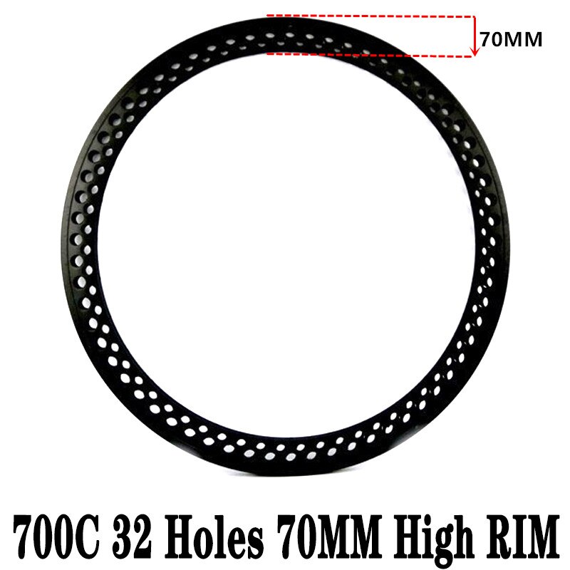 Fixed Gear Fiets Velg Aluminium Velg 700c * 70Mm Racefiets Velgen Fiets Wiel Accessoires, 32 Gaten Hollow Velg