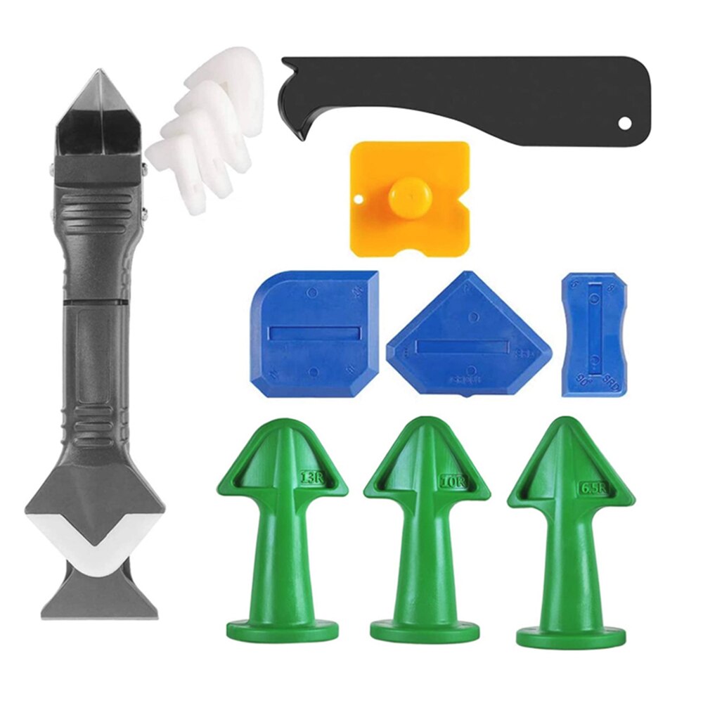13Pcs Hand Caulking Tool Kit Silicone Sealant Finishing Tool Caulk Nozzle Applicator Finishing Tool for Kitchen Bathroom Window