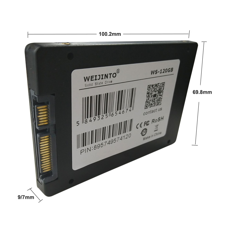 WEIJINTO SSD 120 gb 2,5 Interne Festplatte Disc Interne Solid State Drive 120 gb SSD 128 gb & USB3.0 zu 22pin sata3 adapter