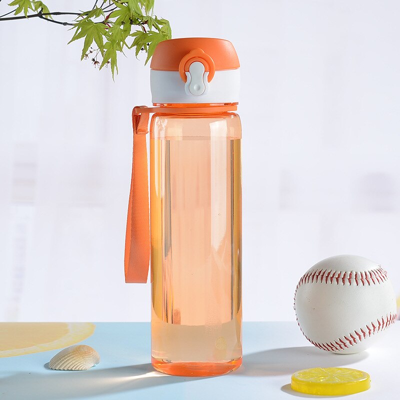 500ML Water Bottles Shaker Leakproof Portable Tour Outdoor Sport Direct Drinking Bottle Plastic Eco-Friendly Drinkware Bottle: Orange 500ml
