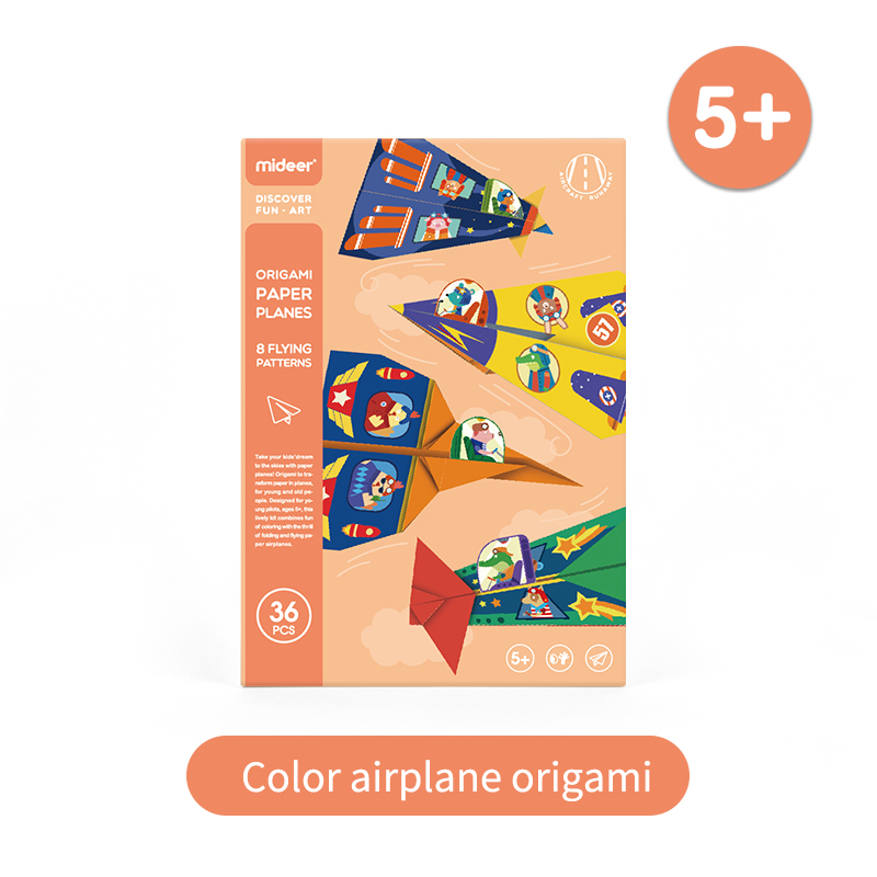 Mideer baby origami legetøj sjovt papir fly fold børnehave farverige dyr tema blæk print 3-12y børn diy