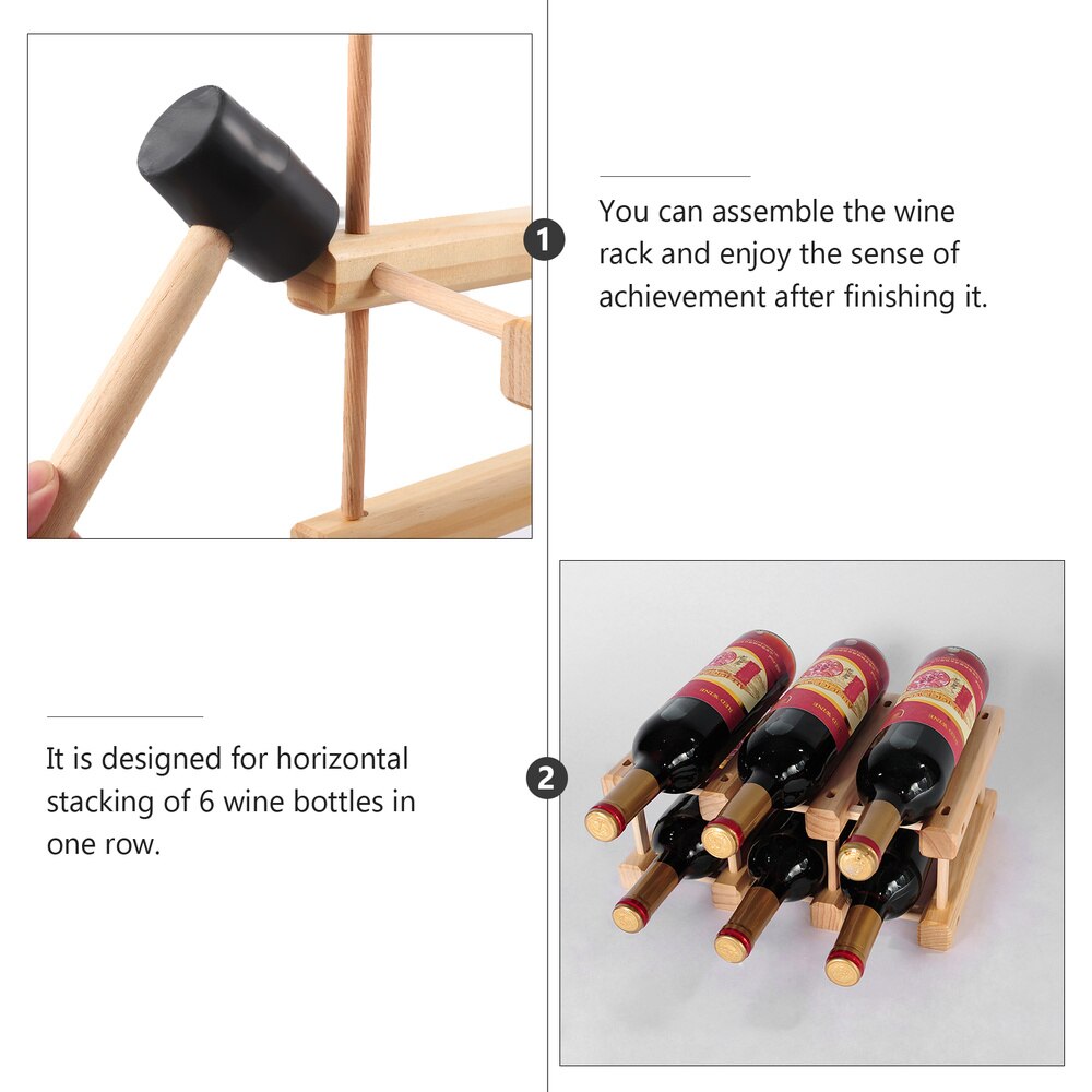1Pc Wine Rack Solid Wood Modern Wine Organizer Wine Bottle Holders Red Wine Racks for Cellar