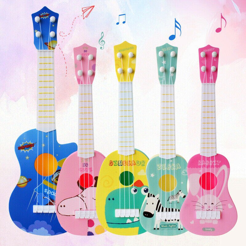 Mini børn børn guitar ukulele dyr akustisk musiklegetøj instrument musik legetøj 3 e 30