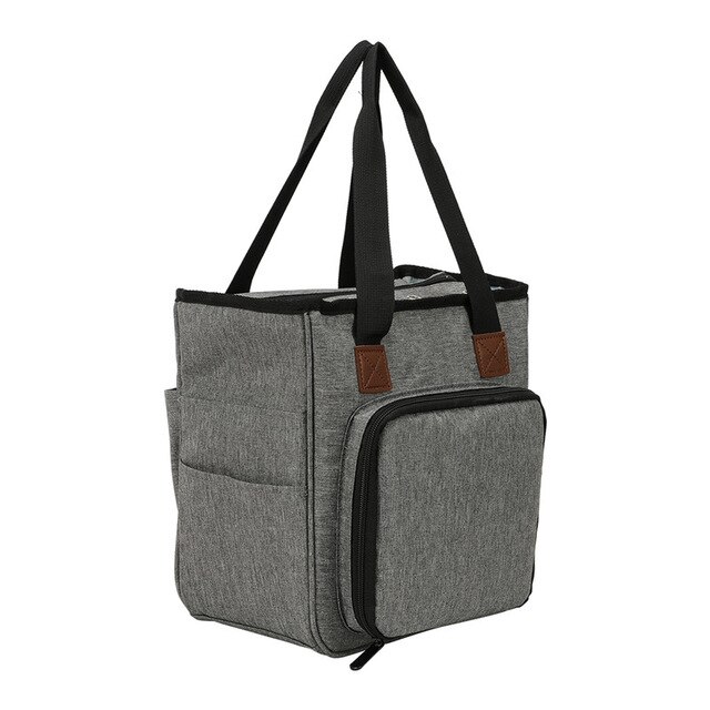 Draagbare Tas Breien Garen Opbergtas Tote Voor Wol Haaknaalden Breinaalden Naaien Leveringen Set Diy Huishoudelijke Organizer: Gray Color