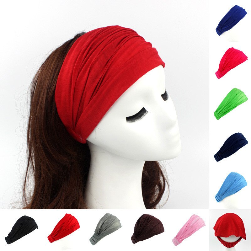 Stretchy dame bomuld hårbånd pandebånd kvinders pandebånd wrap hovedtørklæde kasket 2 in1 bandana turban hårtilbehør til piger