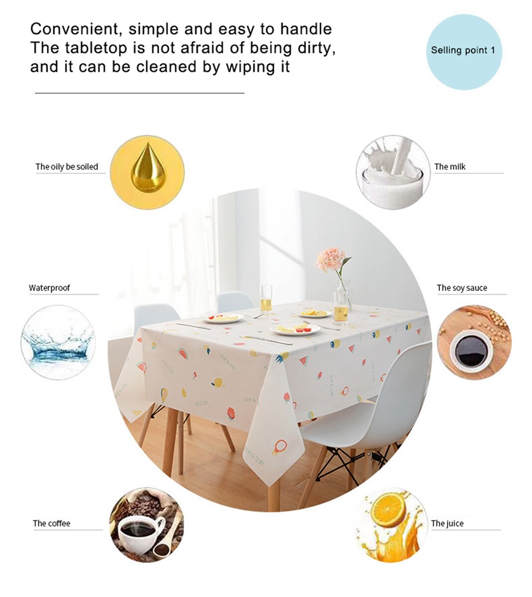 Table Cloth Waterproof Floral Print PVC Tablecloth Oilproof Placemat Tea Table Cloth for Home Restaurant Wedding Dining