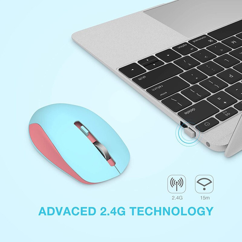 SeenDa USB Wireless Mouse for Computer Silent Click Mouse Noiseless Adjustable DPI Mause for Laptop Accessories